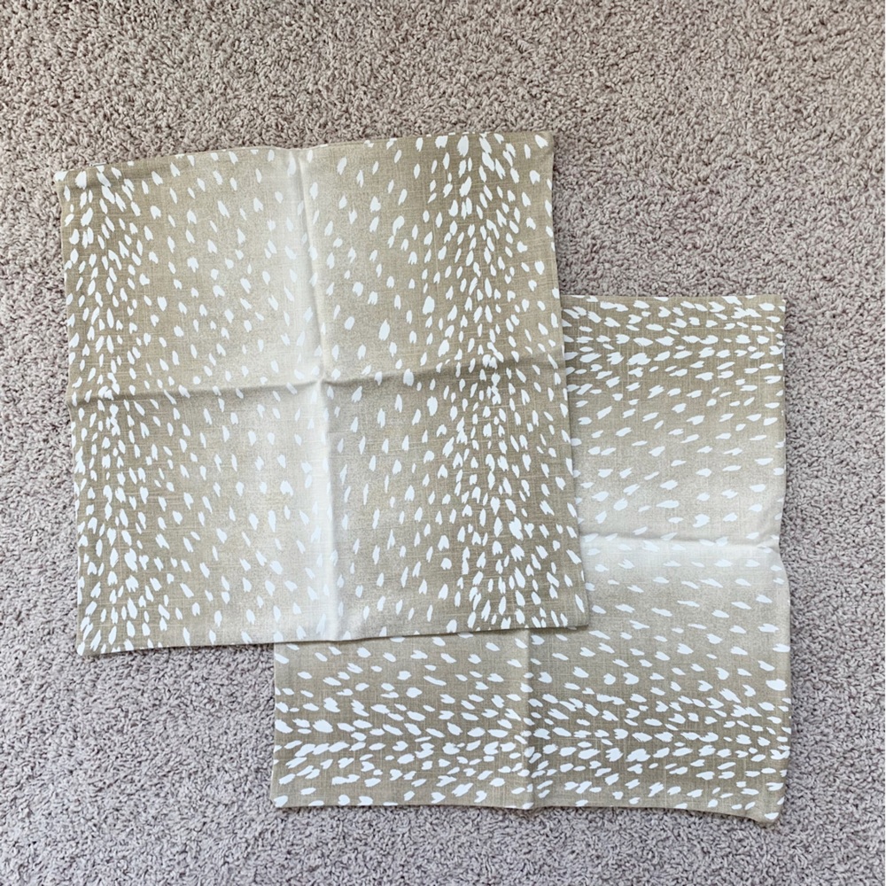 Leopard Print Tan Throw Pillow Covers | Set of 2